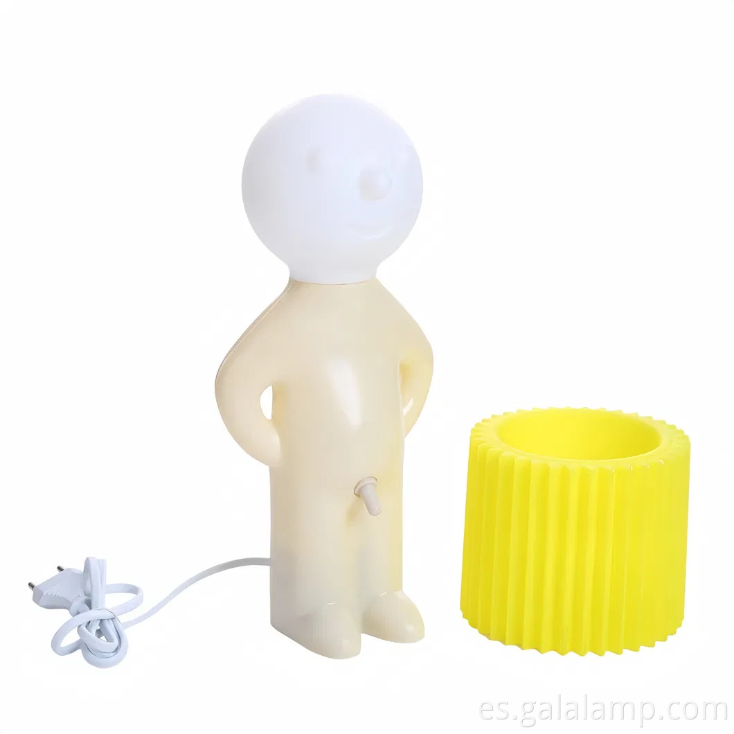 Lindo chico tímido lámpara de mesa led luz nocturna